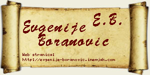 Evgenije Boranović vizit kartica